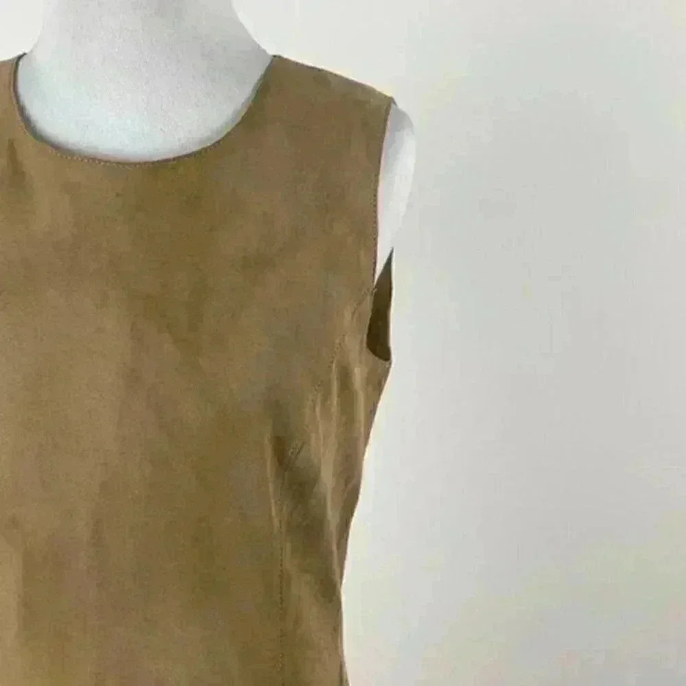 Etcetera dress 4 suede ruffled drop waist pencil - Picture 2 of 8